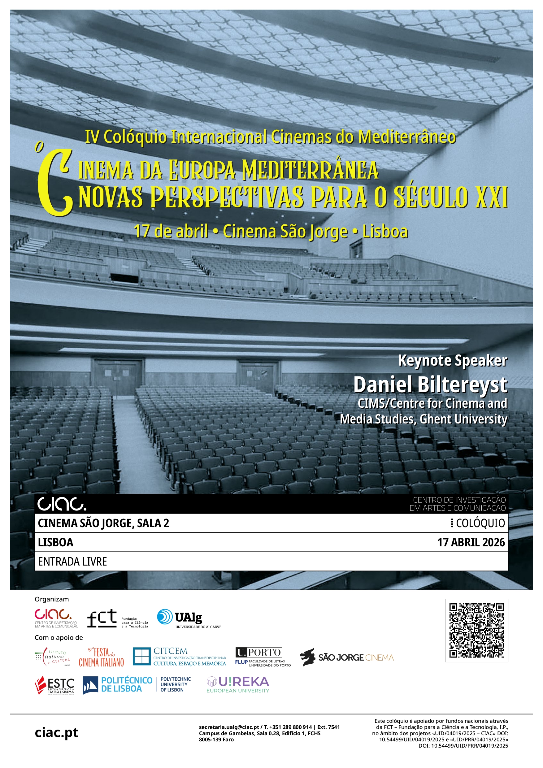 Cartaz IV Colóquio Internacional Cinemas do Mediterrâneo